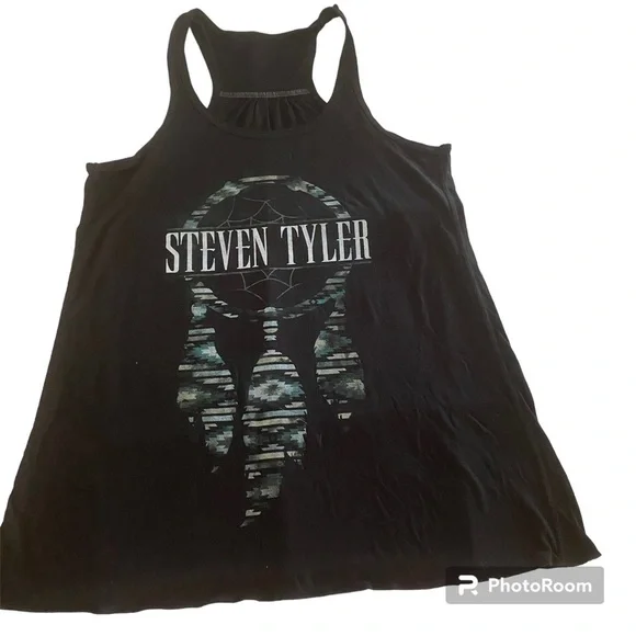 Steven Tyler tank top Dreamcatcher racer back in black. Size L   NWOT - Picture 11 of 11